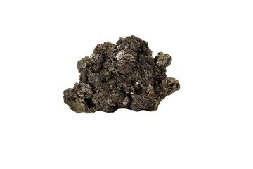 Macro stone Stannite mineral on white background