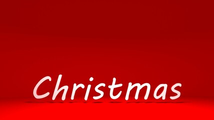 Christmas red background. Christmas banner for demonstration of goods. 3d render.