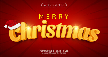 3d text Merry Christmas editable style effect template