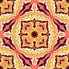 Seamless pattern with arabesques in retro style