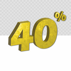 40 percent discount vector 3d texture