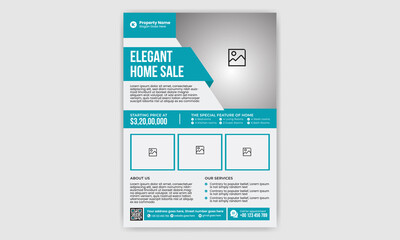 Real Estate Flyer, Home Sale Flyer, Building and corporate building Flyer and poster, leaflet, cover design 1 with triangle, rectangle shape for brand, company and market