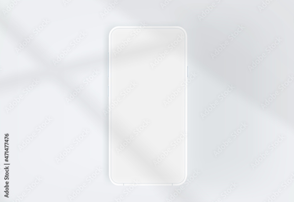 Fototapete modern smartphone with blank screen on a table with sun light from the window. realistic vector mock
