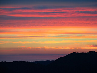 茜空　氷ノ山の夕焼け