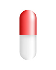 red-white capsule on a white background