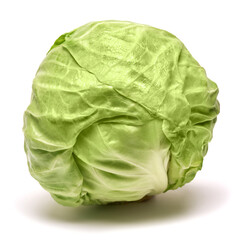fresh natural organic cabbage on a white background
