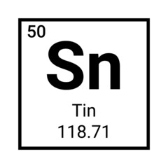 Tin element chemical melting science table mendeleev vector chemistry