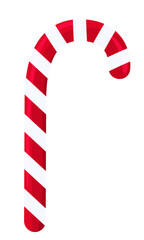 Candy cane colored flat icon isolated on white background. Christmas candy, red with white stripes. Vector illustration in a flat style