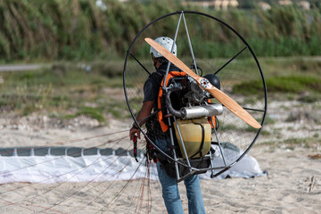Paramotor in Lefkada Ionian sea Greece