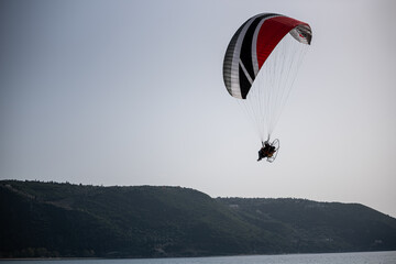 Paramotor in Lefkada Ionian sea Greece