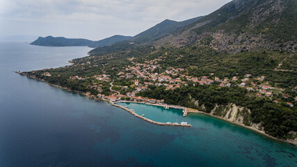 Naklejka premium Kalamos village in Lefkada Ionian sea Greece