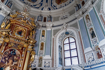 A chapel in the middle of the tower in the castle in Krasiczyn.