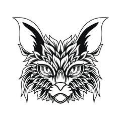 Fototapeta premium Sphynx head mascot lineart