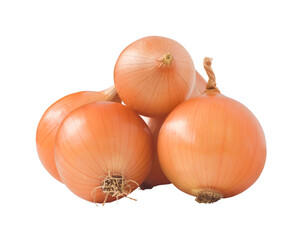 Ripe onions isolated on white background