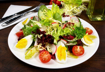 Mixed Salad with boiled Eggs