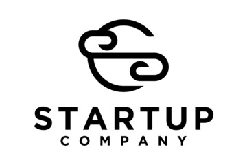 Initials Monogram CS SC Letter Circular Yin Yang logo design