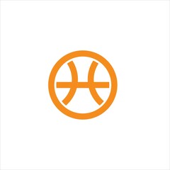 initials h logo vector template ball