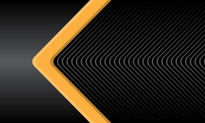 Abstract yellow grey black metallic line pattern arrow direction design modern futuristic background vector