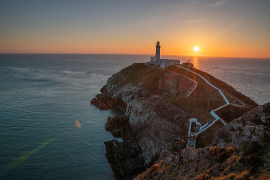 South Stack Lighthouse Sunset Close