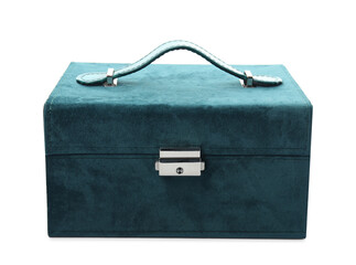 Closed elegant jewelry box isolated on white