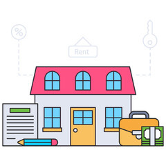 Property paper illustration, editable vector