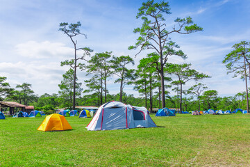 Colorful outdoor tent