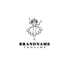 samba dancer logo cartoon design icon template black isolated illustration