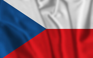 Waving colorful flag of Czech republic.