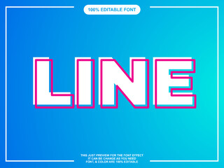 Bold with Line editable text style font effect