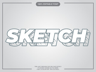 Bold Sketch editable text style font effect