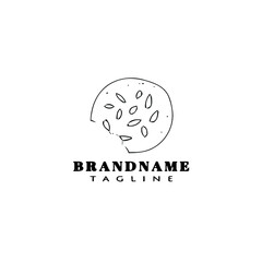 chocolate chip cookies logo cartoon icon design template black isolated vector cute