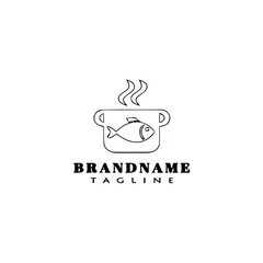 cooking logo cartoon icon design template black isolated vector cute