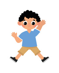 boy waving hand