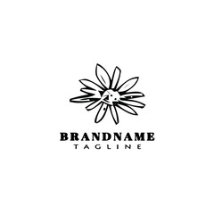 flower logo cartoon icon design template black isolated illustration