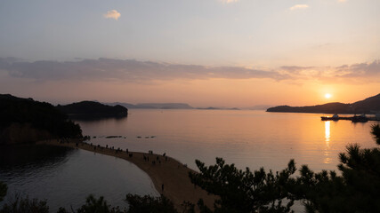 sunset over the lake