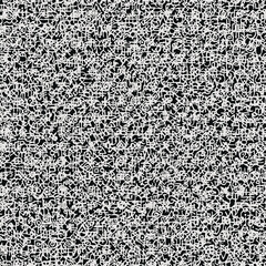 Abstract seamless pattern with lots of small doodles on a black backdrop. Monochrome hand-drawn texture. Vector repeating background, graphic print for textiles, clothing, wrapping paper or wallpaper