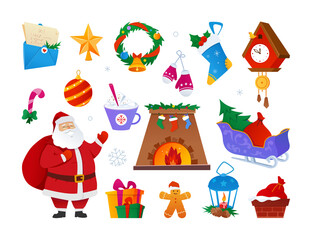 Christmas mood - colorful flat design style icons set