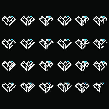 HCA to HCZ letter logo creative design, Multiple triple letter logo design