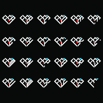 HFA to HFZ letter logo creative design, Multiple triple letter logo design