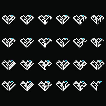 HGA to HGZ letter logo creative design, Multiple triple letter logo design