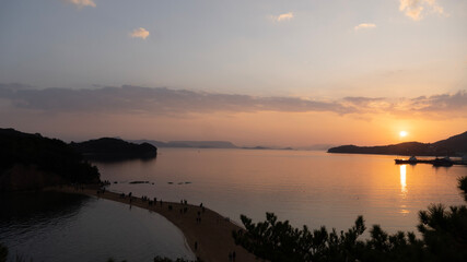 sunset over the river