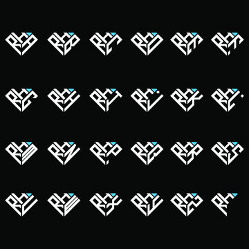 HRA to HRZ letter logo creative design, Multiple triple letter logo design