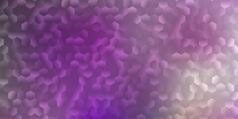 Light pink, green vector pattern with hexagons.