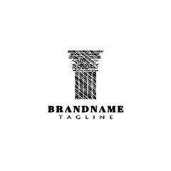 roman pillar logo cartoon icon design template cute isolated vector illustration