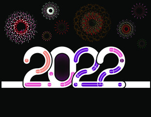 happy new year, colored 2022 numbers, design elements for new year decor, 2022 vector