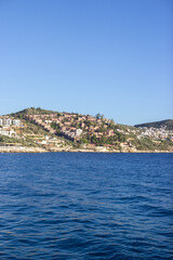 view on Kalkan city with beaytiful beaches and coastline
