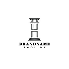 roman pillar logo simple icon design template black isolated vector illustration