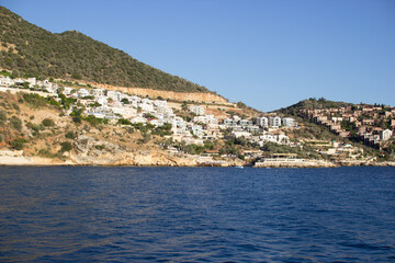 Fototapeta premium view on Kalkan city with beaytiful beaches and coastline