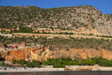 Fototapeta na wymiar view on Kalkan city with beaytiful beaches and coastline
