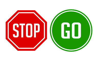 Stop and Go Road Sign Vector